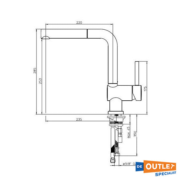 Nobili Single Lever Kitchen Tab heiß | Kaltes Chrom - OZ917/9T5CR