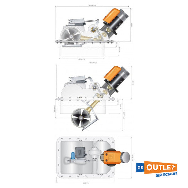 Quick BTR250 250 mm | 240 KGF | 24V Retractable Bowthrester - BTR2524024