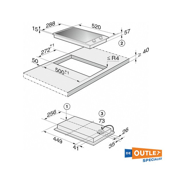 Miele ProLine-element 2 pits inductiekookplaat inbouw - CS1212