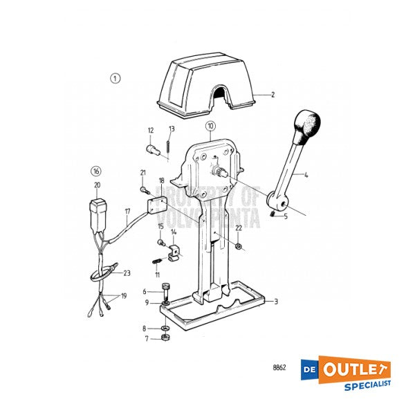 Важіль управління подвійним двигуном Volvo Penta PC 840 - 853169