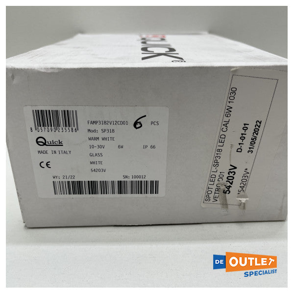 Quick Daphne Glass LED Downlight Spot 12/24V - FAMP3182V12CD01