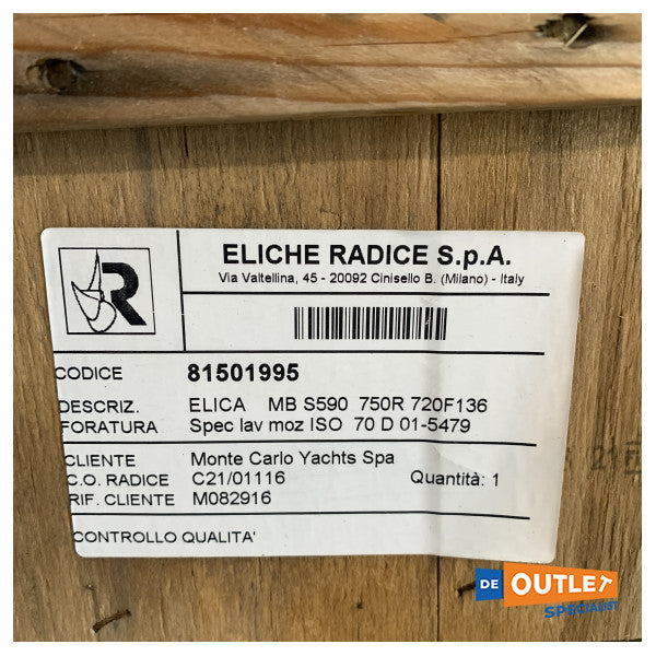Eliche Radice 5-Blade Nibr 750 x 810 SX RH70 S5 90 ST-5MA Propell