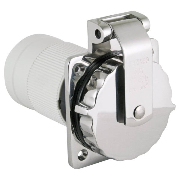 Marinco 32 amperes de tomada de corrente de terra em aço inoxidável - 6371EL-BX.NW