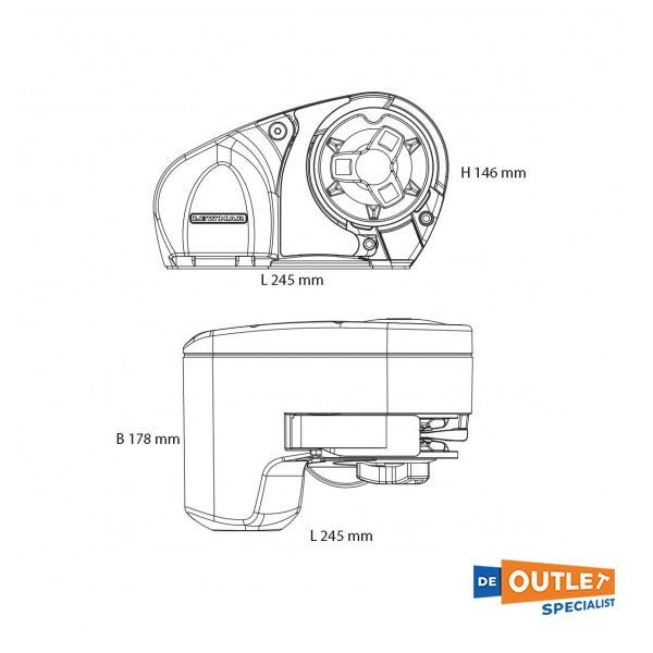 Електрична якірна лебідка Lewmar Pro-Series 700 6/7 мм / 12В - 6656011967