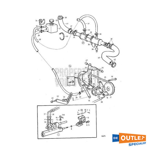 Volvo Penta power steering oil reservoir - 6819752