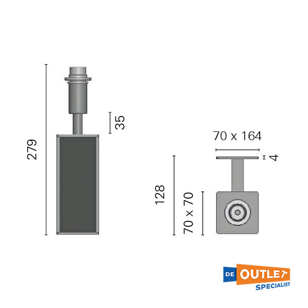 Φωτιστικό τοίχου Foresti Suardi TUCANA μαύρο 12/24V - 7155.C.PC