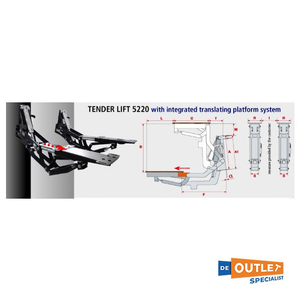 Opacmare series 5220 hydraulic tender lifting platform 1000 KG - 5520/11