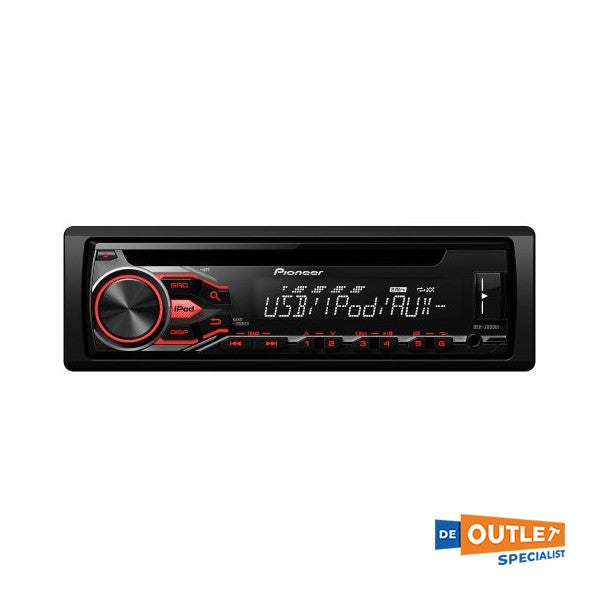 وحدة رأس بايونير DEH-2800I من بايونير - DIN/USB/CD أحمر