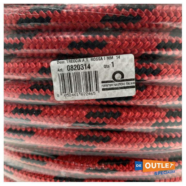 Roll Amare Double Braided Line 14 mm | 200 meter | Rød - 0820314