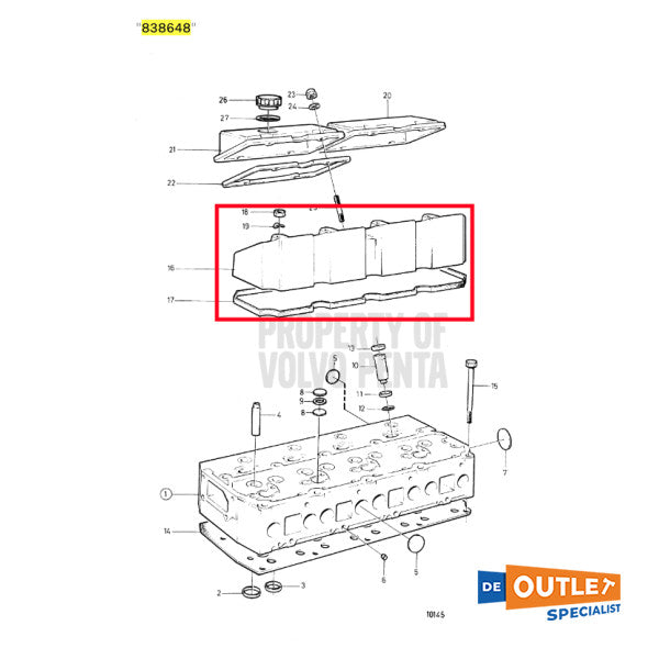 Volvo penta tamd31m cubierta de la válvula utilizada - 838648