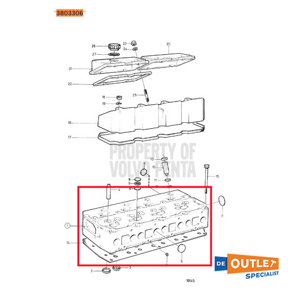 Volvo Penta TMD31 Zylinderkopf verwendet - 3803306