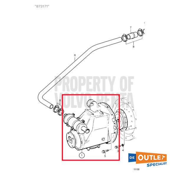 Volvo Penta HS1A Gearbox 1: 1.96 Ratio Used - 873171