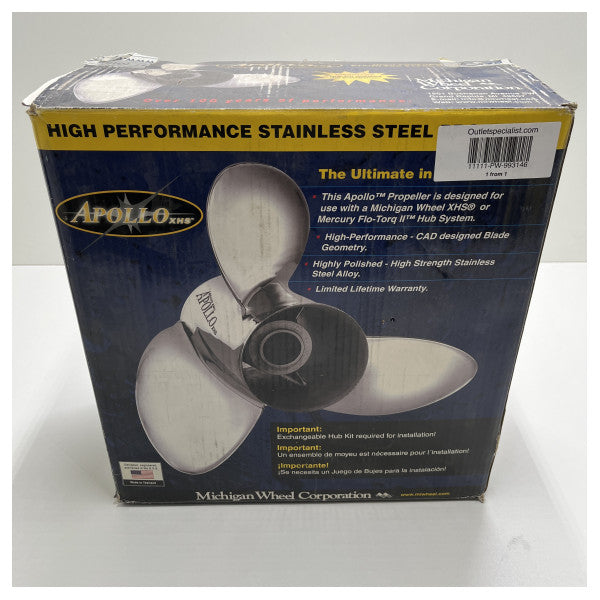 Apollo 3-blade stainless steel propeller 13 x 21 R - 993146