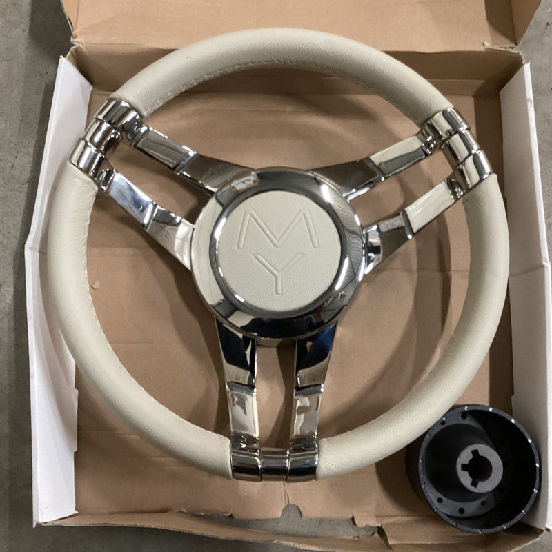 Isotta Tivoli Volanta Tivoli Stainless steel steering wheel white 350 mm