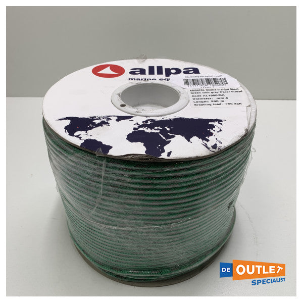 Roll Allpa Allcord Double Ligne 6 mm Green 200 m - AL1906 / GR