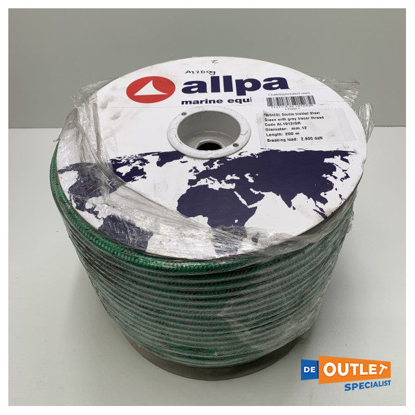 Roll Allpa Allcord 12 mm Double braided line Green 200 mm - AL1912/GR