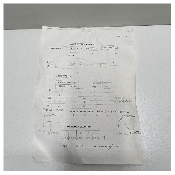 Teignbridge Duplex -Propellerwelle 55 mm | 2405 mm mit fettem - Anode - APS1553