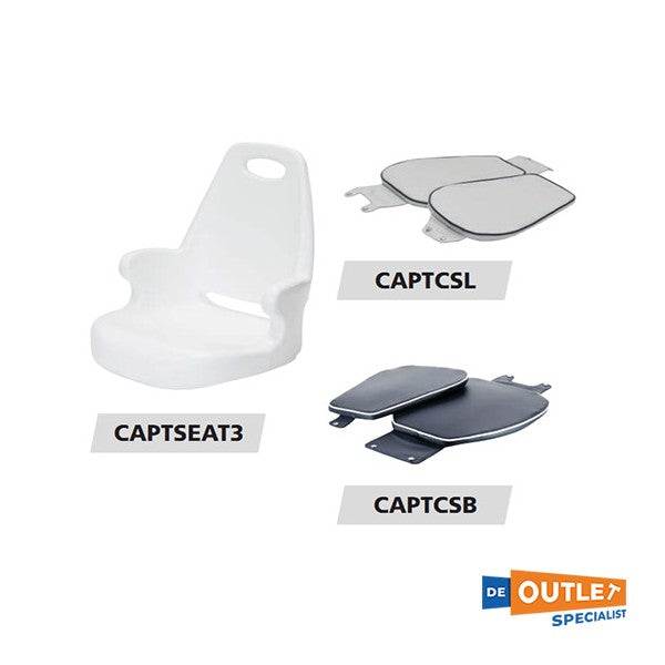 Vetus Kapitän Cockpitsitz Größe weiß - CAPTSEAT3