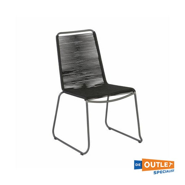 Стілець обідній садовий Exotan Slimm, що складається, антрацит з мотузкою