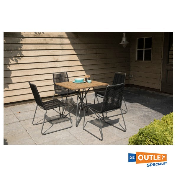 Стілець обідній садовий Exotan Slimm, що складається, антрацит з мотузкою