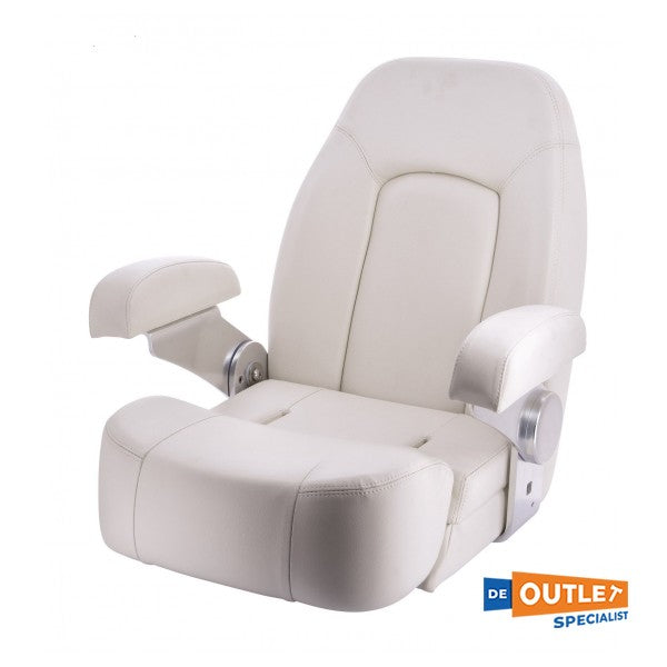 Vetus Seaman Leather Steering Chair White - Chsampw