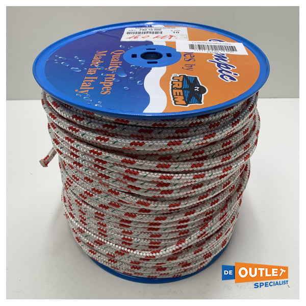 Roll Trem Sidney Doppel geflochtene Linie Polyester 10 mm rot - 150 m