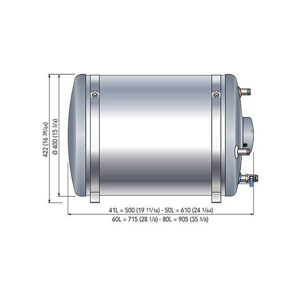 Quick BX60 60L Stainless Steel Boiler 230V with Engine Heating - Flbx6012S000A00