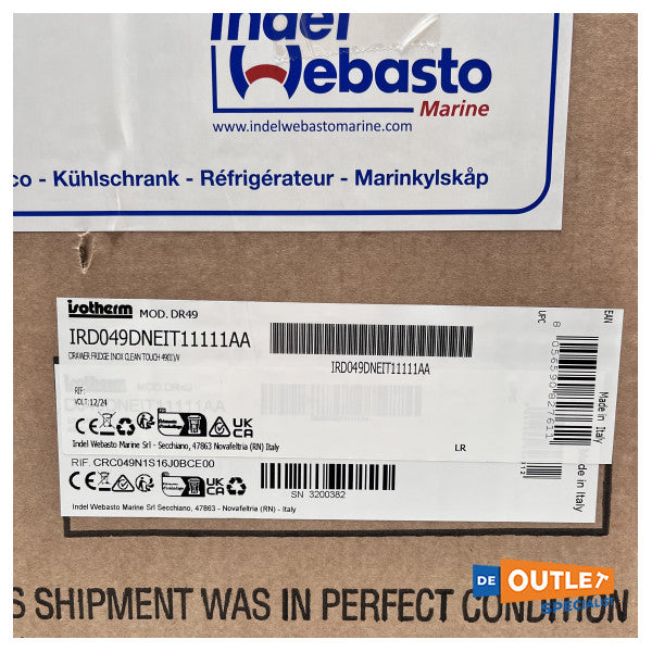 ثلاجة بدرج ضاغط من الفولاذ المقاوم للصدأ Isotherm DR49 سعة 49 لترًا بضاغط 12/24 فولت