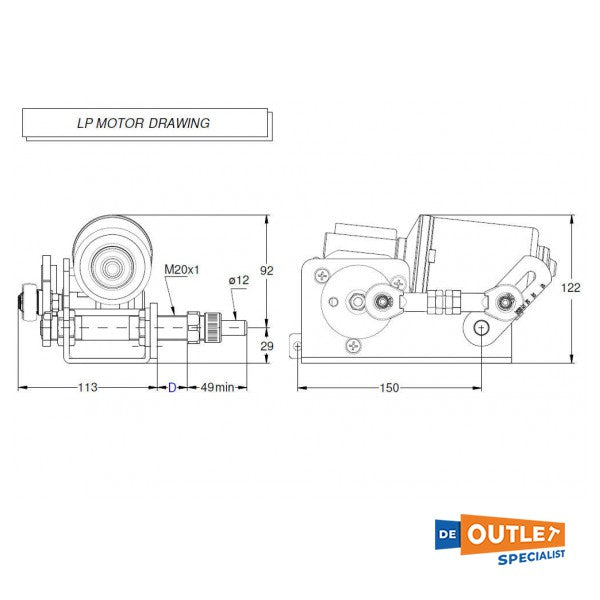 Speich 24V ruitenwisser motor - LP2420