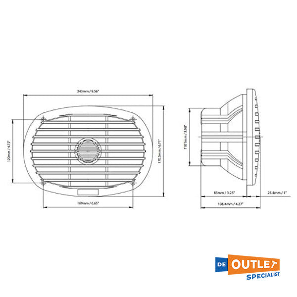 Deutsch Maestro 2 - Wege Koaxial wasserdichte Lautsprecher 140W - MRC6908