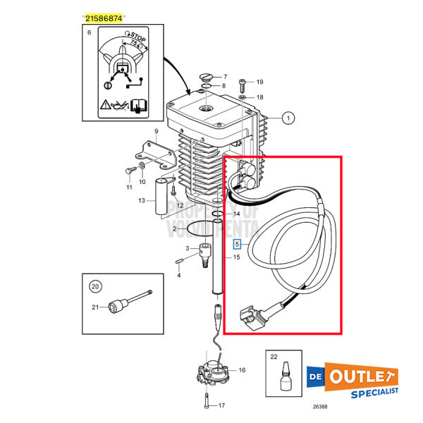 Volvo Penta EVC -E Servomotor Power Cable - 21586874