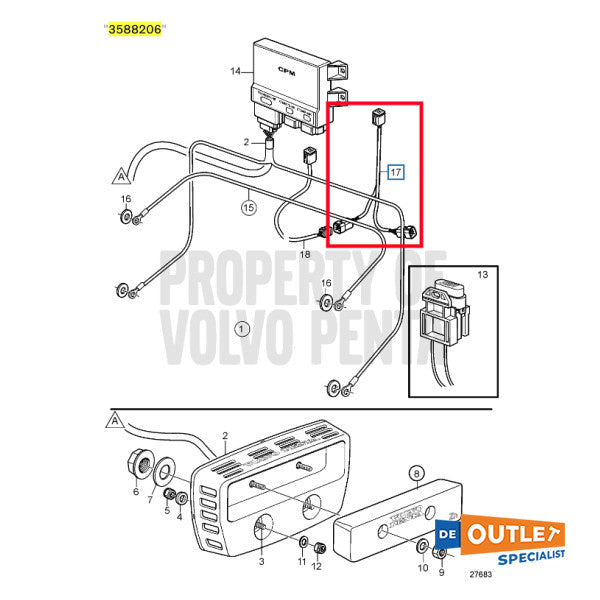 Volvo Penta Active Corrosion Split Y -Cable - 3588206