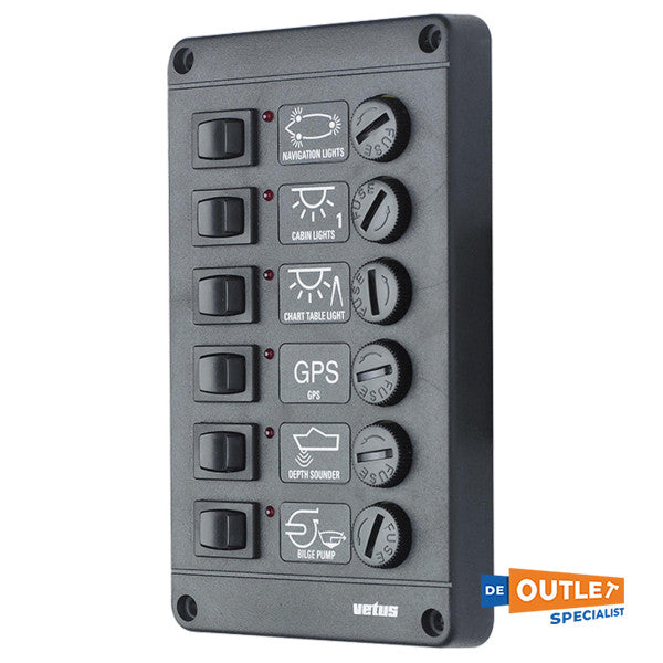 Vetus P6 6 Funktion 24V Switch Panel - P6F24