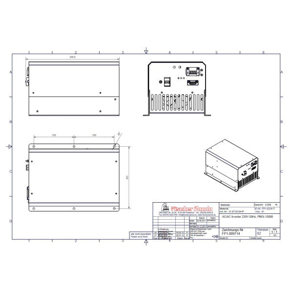 Fischer Panda PMGI 10000 230V 50 Hz Inverter generador de onda sinusoidal