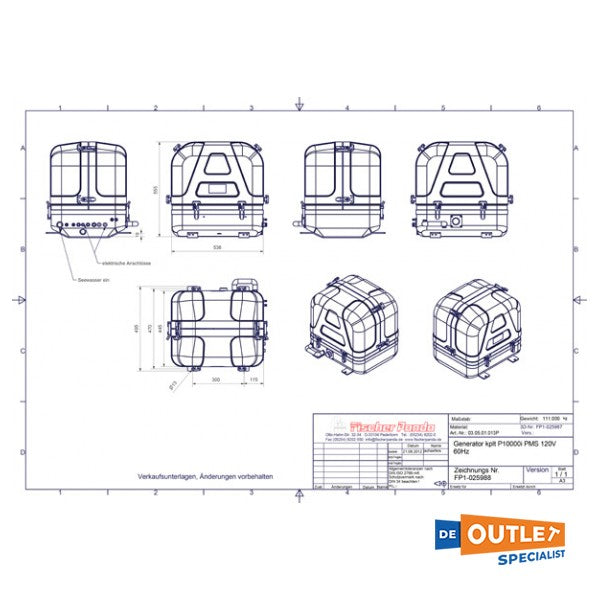 Fischer Panda PMS 10000i 10 kw marine dieselgenerator 230v