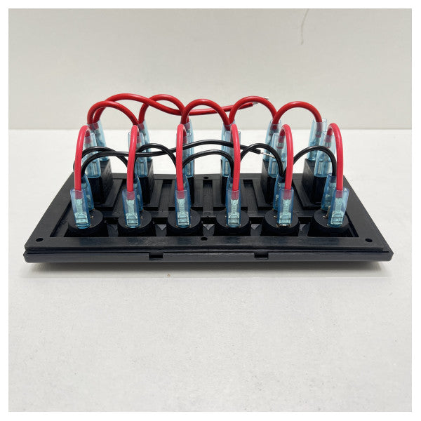 AllPA 6-darbiet Panel tal-Iswiċċ Elettriku Iswed 12v