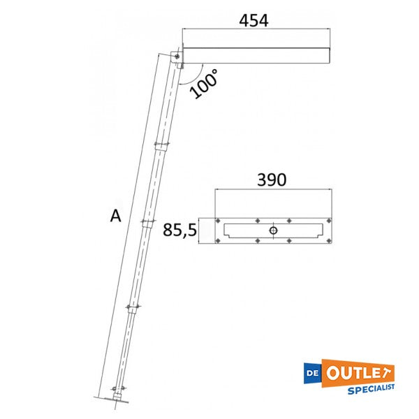 Osculati Edelstahl-Badeleiter klappbar 4 Stufen -