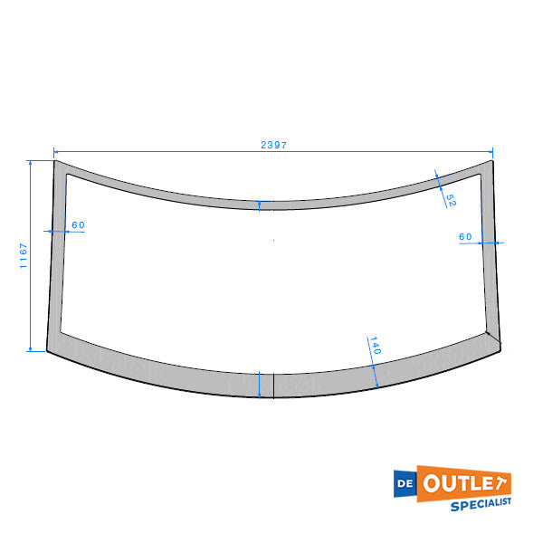 Lewmar Sealine S330 Glass Front Front Windshield - TBF3266 - 78016600