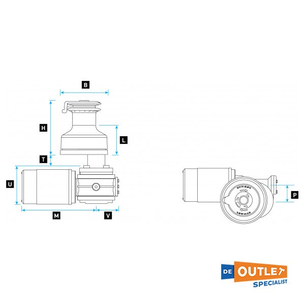 Lewmar EVO 55 selbstholende 2-Gang-Elektrowinde schwarz - 49555210