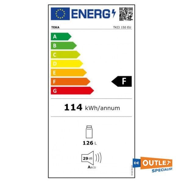 Teka 120L inbouwkoelkast met vershoudlade - TKI3150