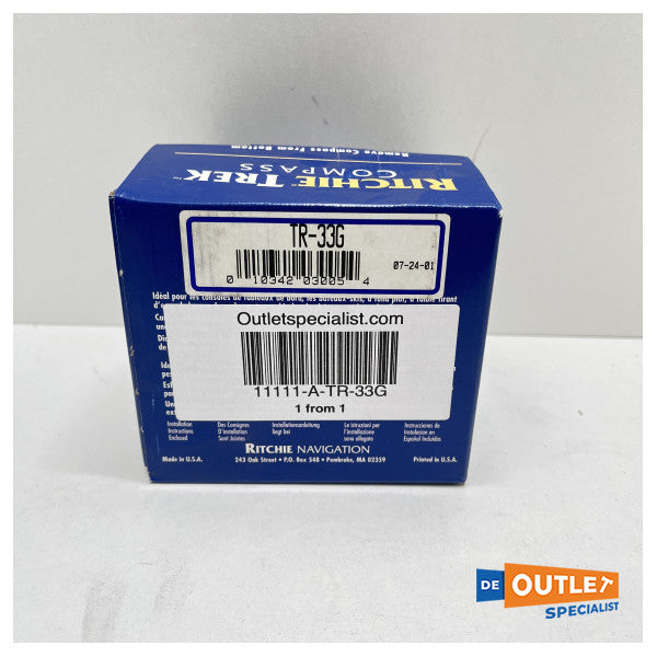 Компас Ritchie Trek за повърхностен монтаж, черен 12V TR-33G