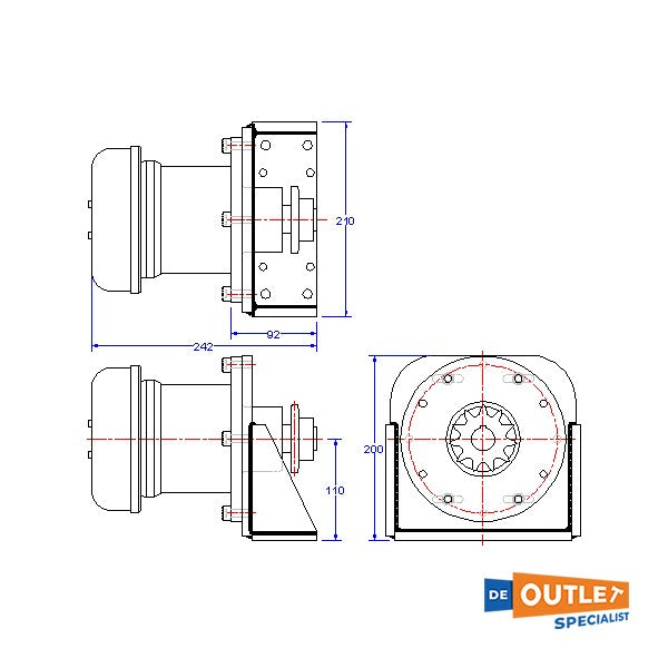 Jefa DU-WS150-12V 150NM Ritzel Autopilot Antriebseinheit 12V