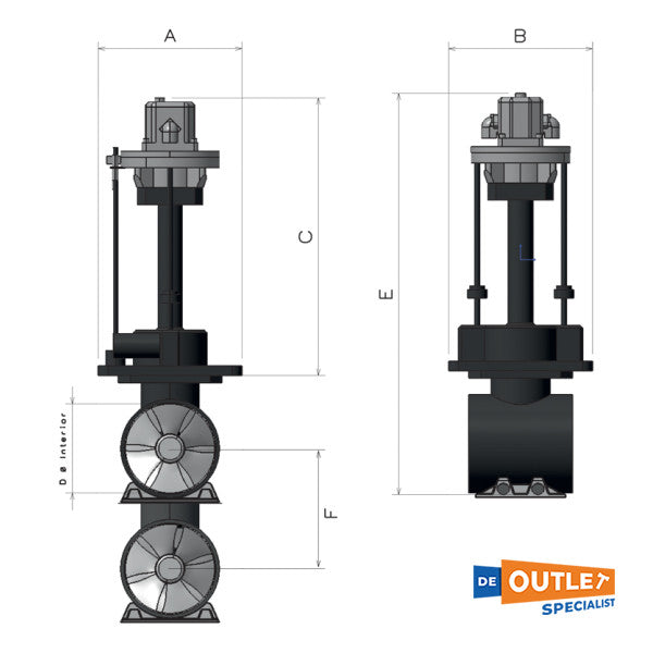 Max Power VIP 250 Einziehbarer Bugschub 24V | 145 kgf | 250 mm - 35043