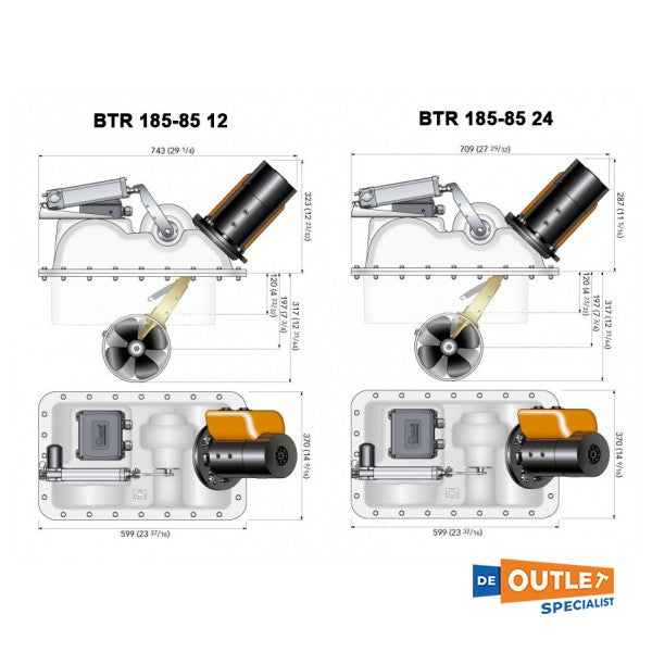 Quick BTR 185 85 KGF Retractable Bowthrust 12V