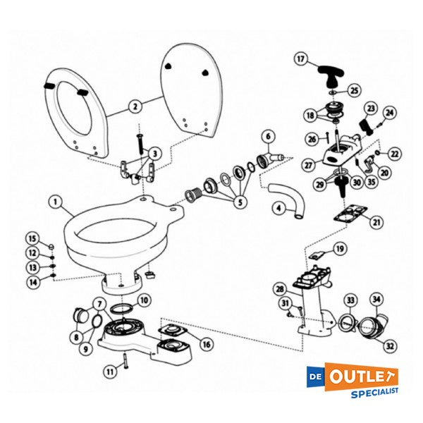 Jabsco ręczna pompa toaletowa typ 29090-5000