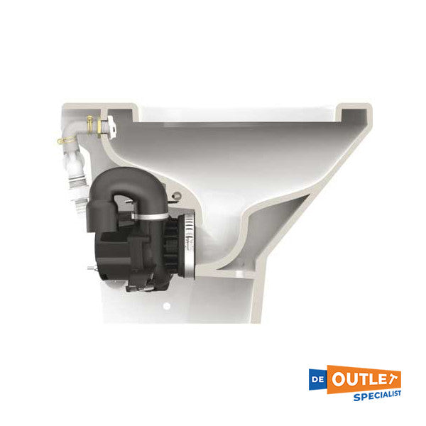 Tecma kompass elektrisk skip toalett lav 12v med myk nært - com012pw/tsft