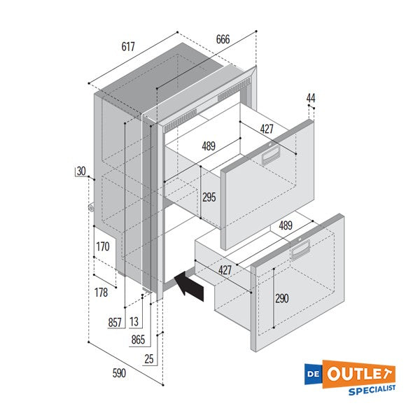Vitrifrigo DW180 RFX 144L KOLLU KOELLAD