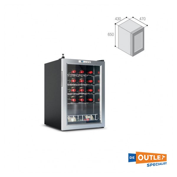 Vitrifrigo DCW62 1-zone 18 flessen wijnklimaatkast zilver 12/24V / 230V