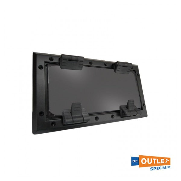 Lewmar Mirte 1フラッシュポートホール ブラック - 190 x 366 mm