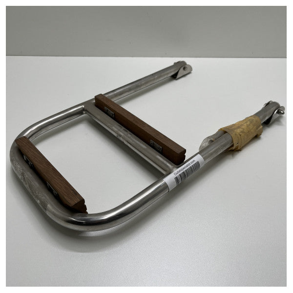 Fast rustfritt stål Svømming trapp med 2 tretrinn 50 x 30 cm